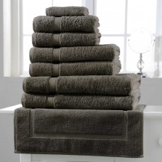 Belledorm Hotel Suite Madison 600gsm Slate Cotton Towels and Mat